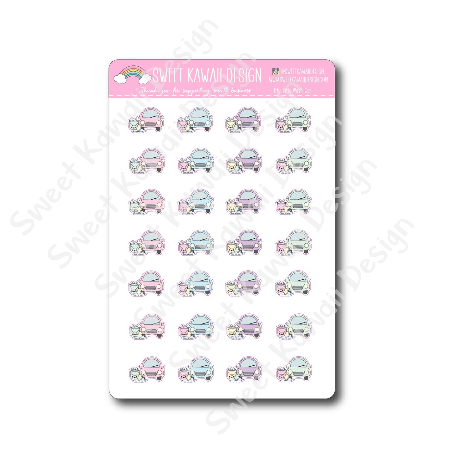 Kawaii Wash Car Stickers