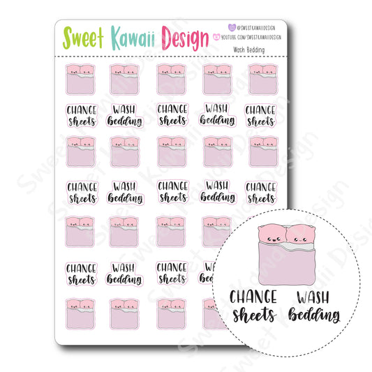 Kawaii Wash Bedding Stickers