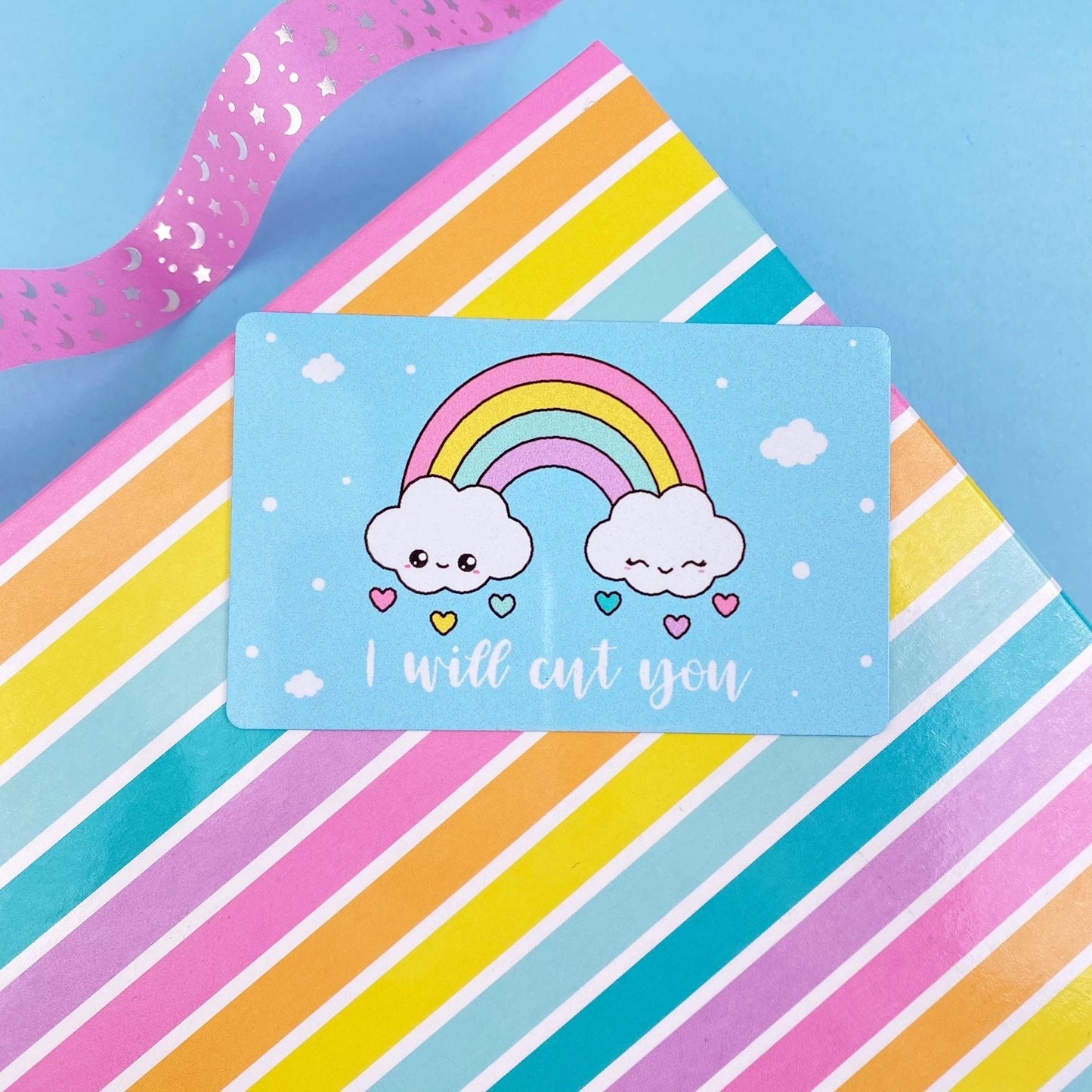 Metal Washi Card - I Will Cut You