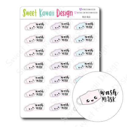 Kawaii Wash Mask Stickers