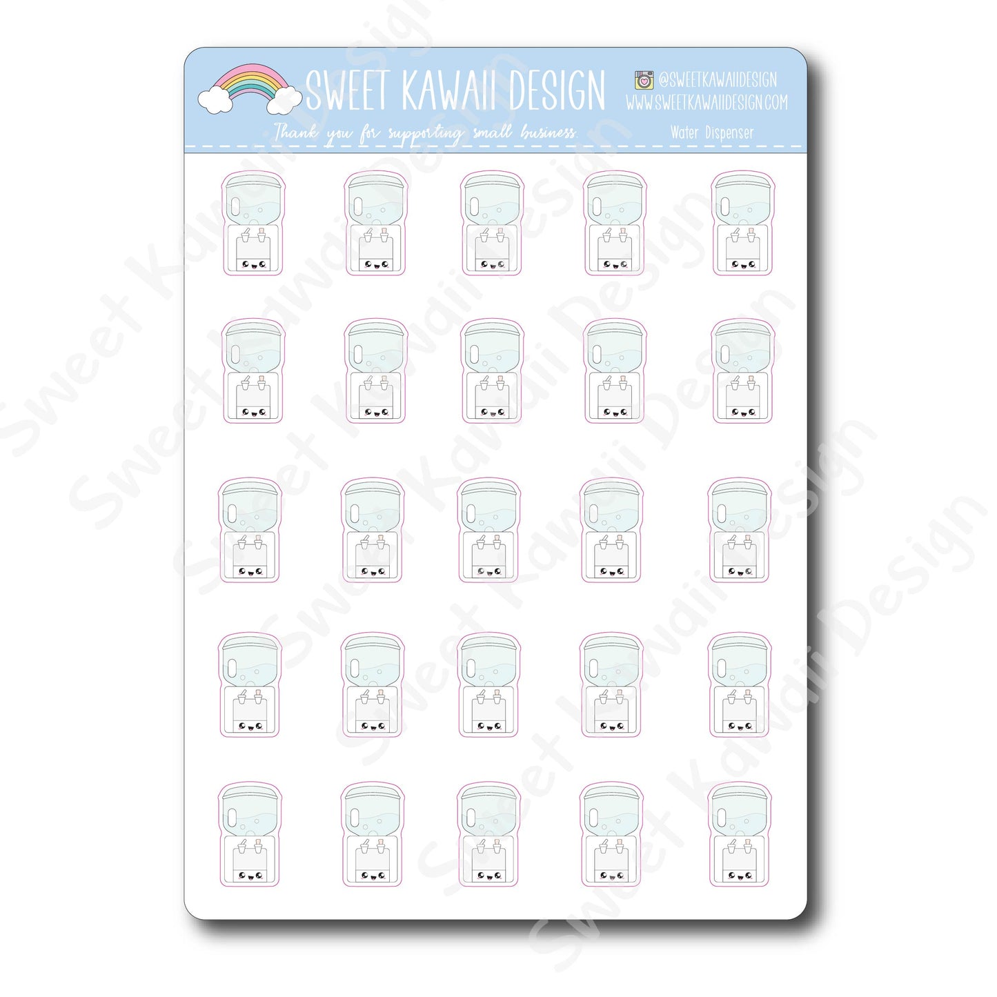 Kawaii Water Dispenser Stickers