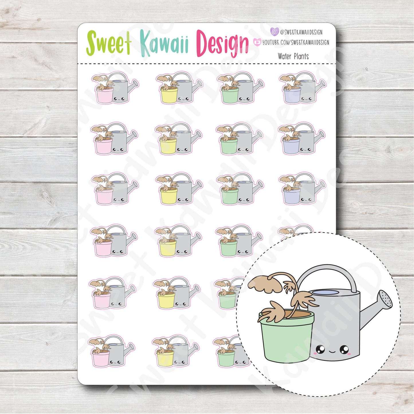 Kawaii Water Plants Stickers