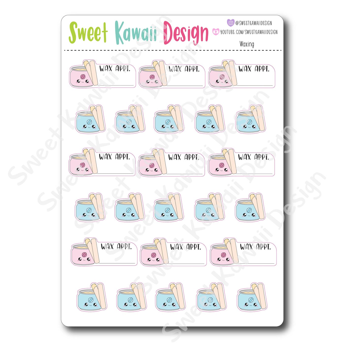 Kawaii Waxing Stickers