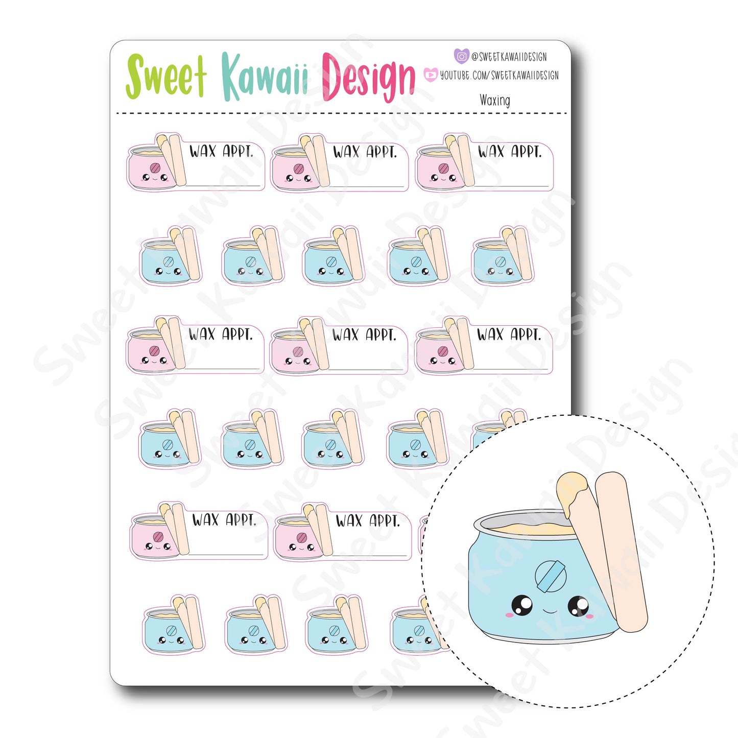 Kawaii Waxing Stickers