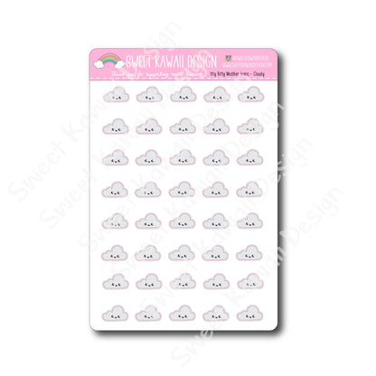 Kawaii Weather Stickers - Choose your sheet!