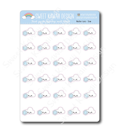 Kawaii Weather Stickers - Choose your sheet!