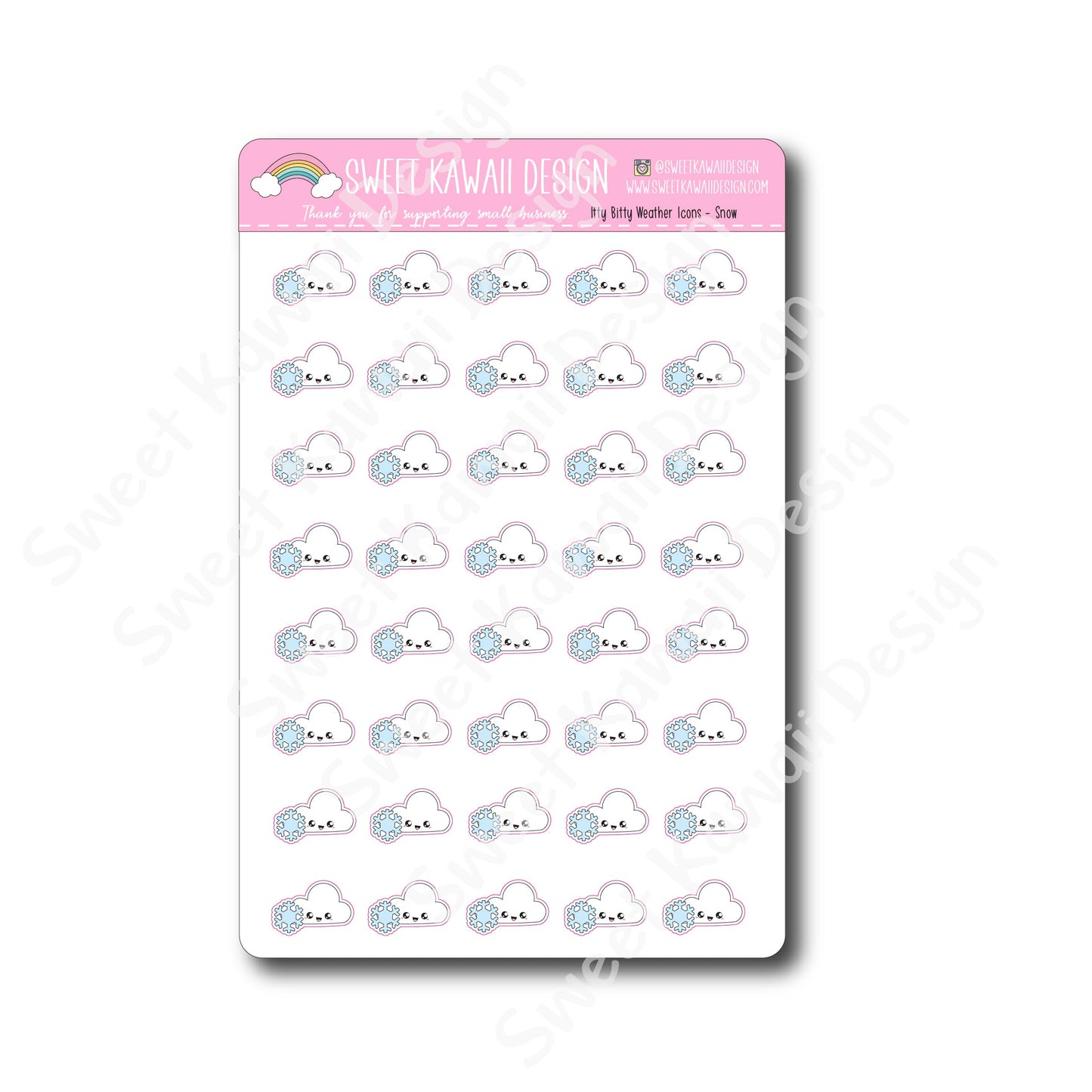 Kawaii Weather Stickers - Choose your sheet!