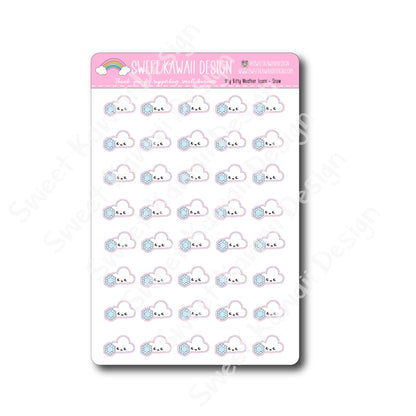 Kawaii Weather Stickers - Choose your sheet!