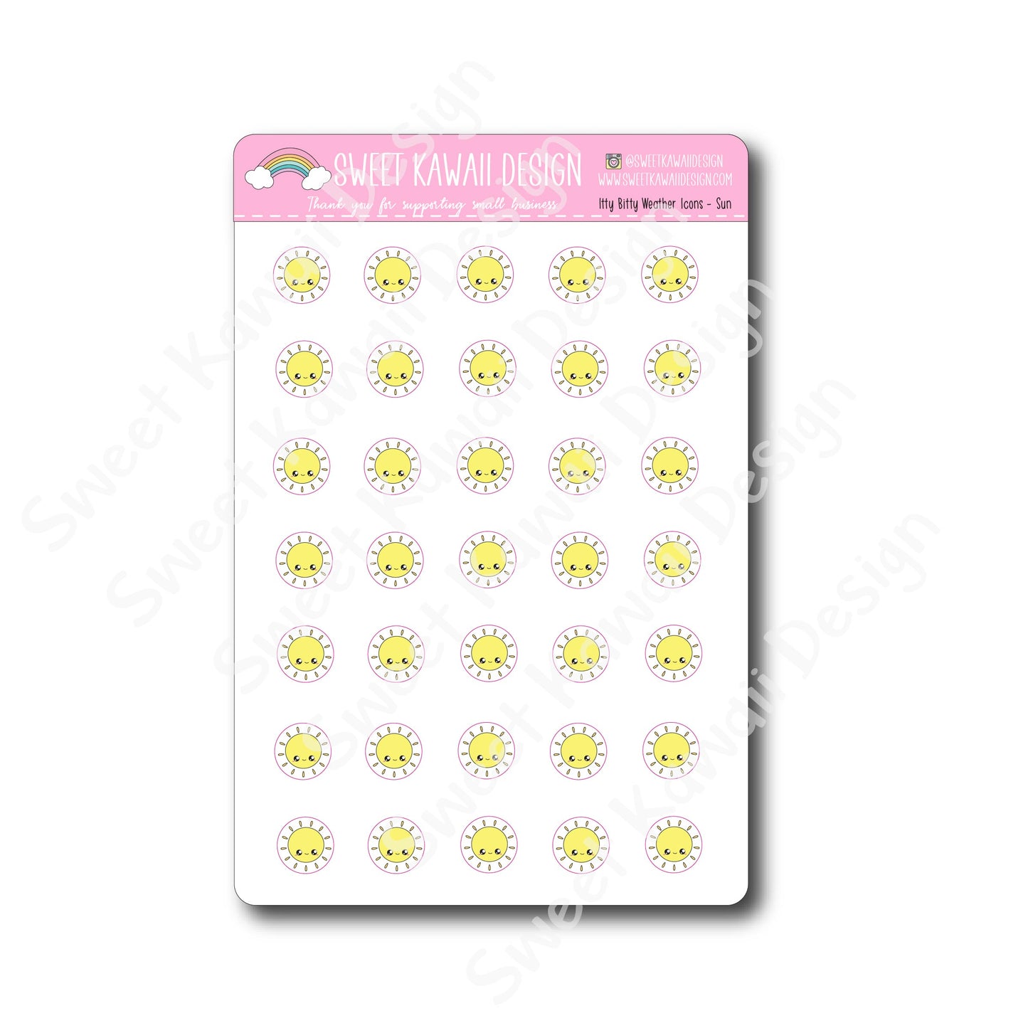 Kawaii Weather Stickers - Choose your sheet!