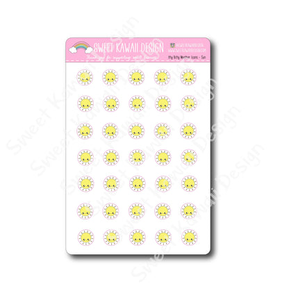 Kawaii Weather Stickers - Choose your sheet!