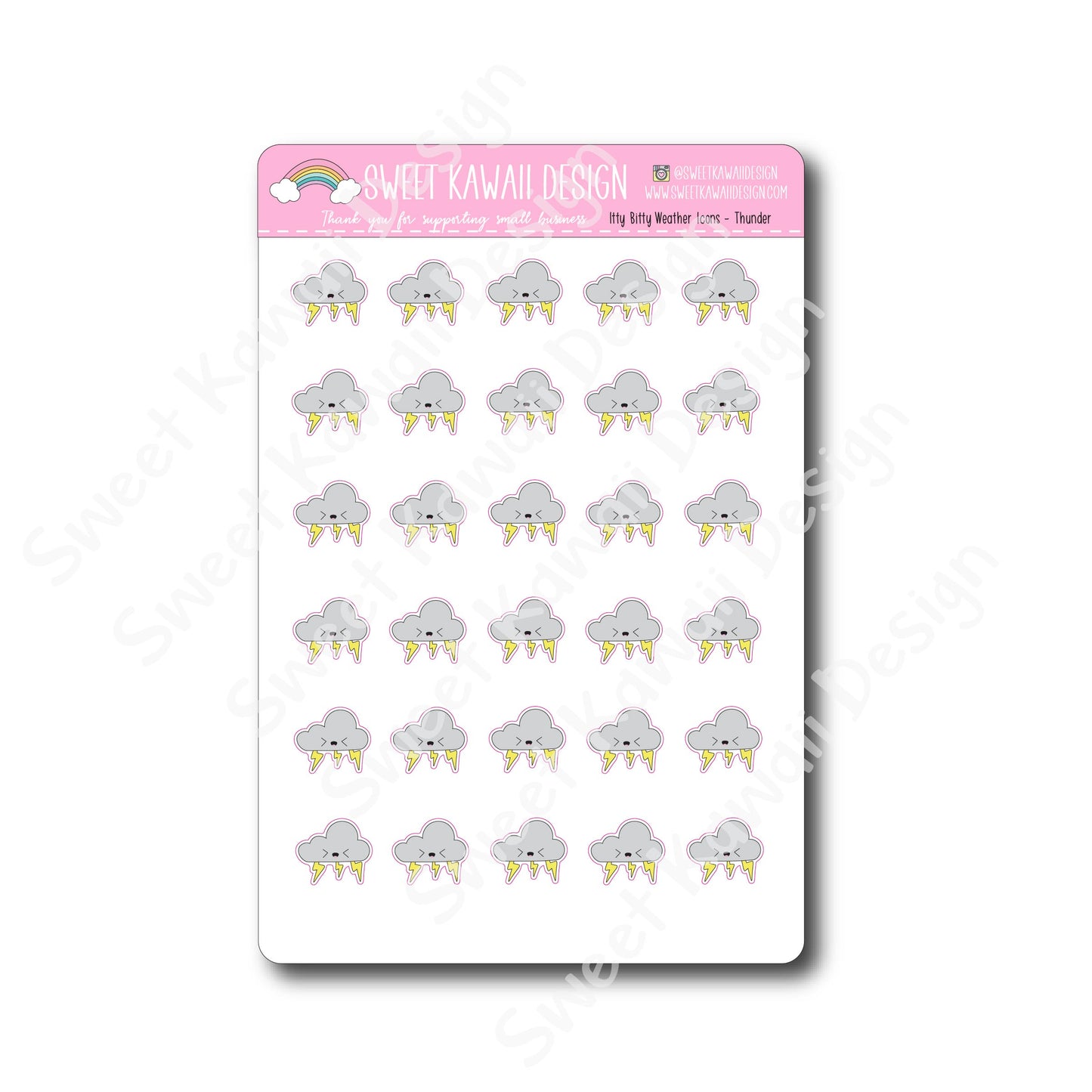 Kawaii Weather Stickers - Choose your sheet!