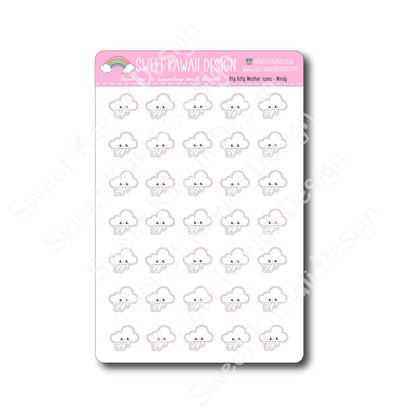 Kawaii Weather Stickers - Choose your sheet!