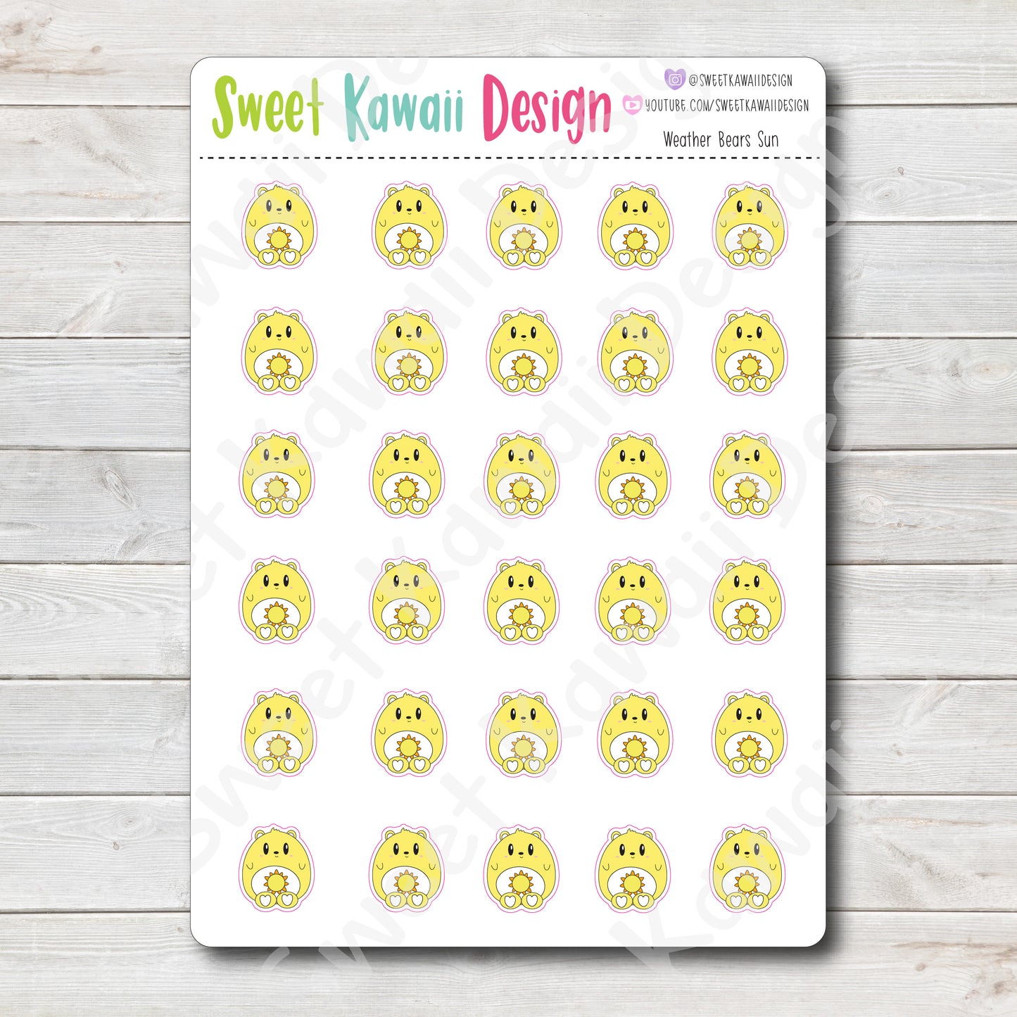 Kawaii Weather Bear Stickers - Choose your sheet!