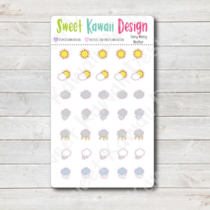 Teeny Weeny Kawaii Weather Stickers - Options Available