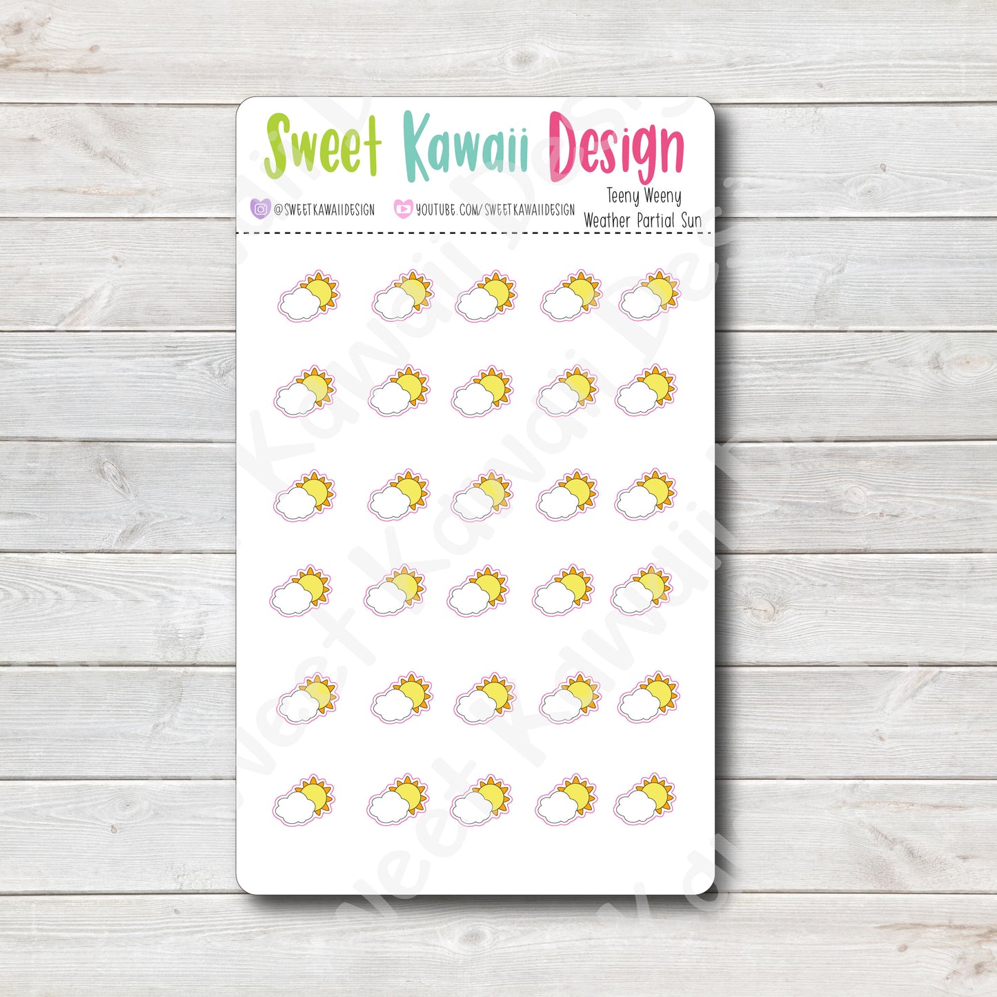 Teeny Weeny Kawaii Weather Stickers - Options Available