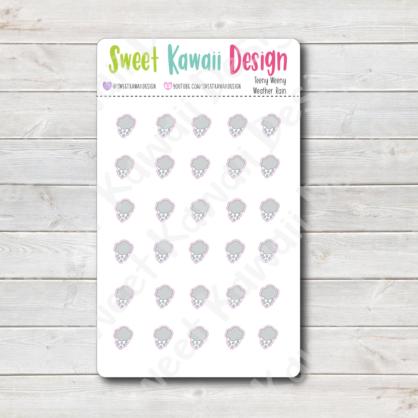 Teeny Weeny Kawaii Weather Stickers - Options Available