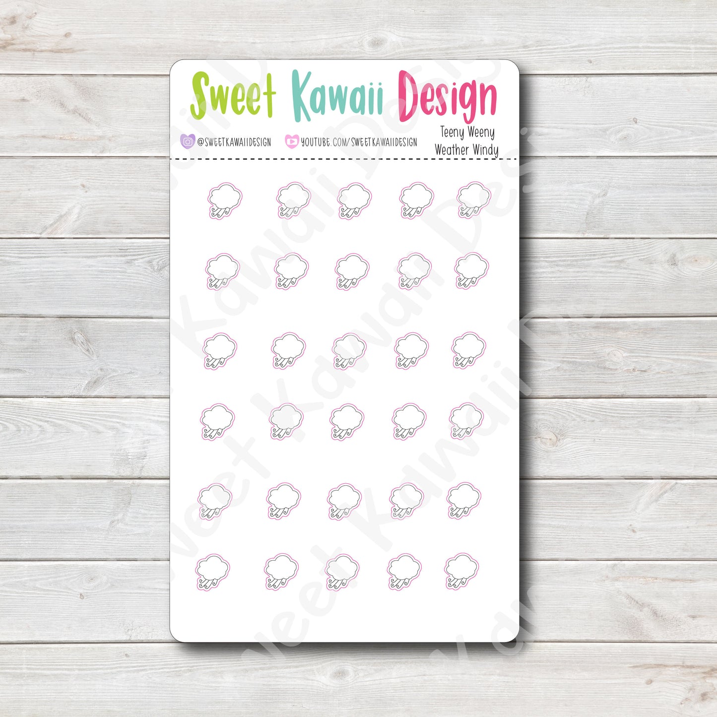 Teeny Weeny Kawaii Weather Stickers - Options Available