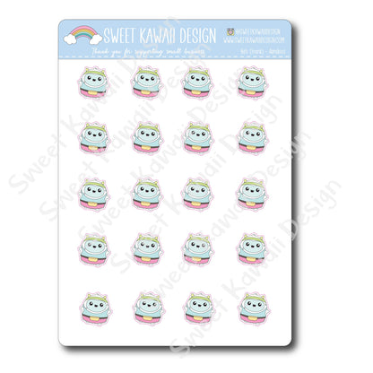 Kawaii Yeti (Frank) Stickers - Aerobics