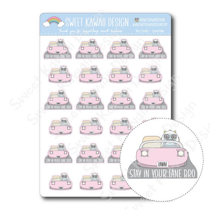 Kawaii Yeti (Frank) Stickers - Convertible (Stay In Your Lane)