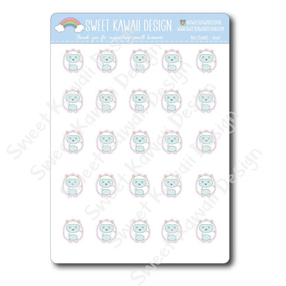 Kawaii Yeti Stickers - Dead