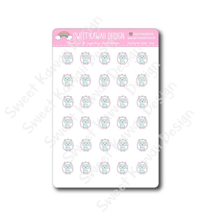 Kawaii Yeti Stickers - Dead