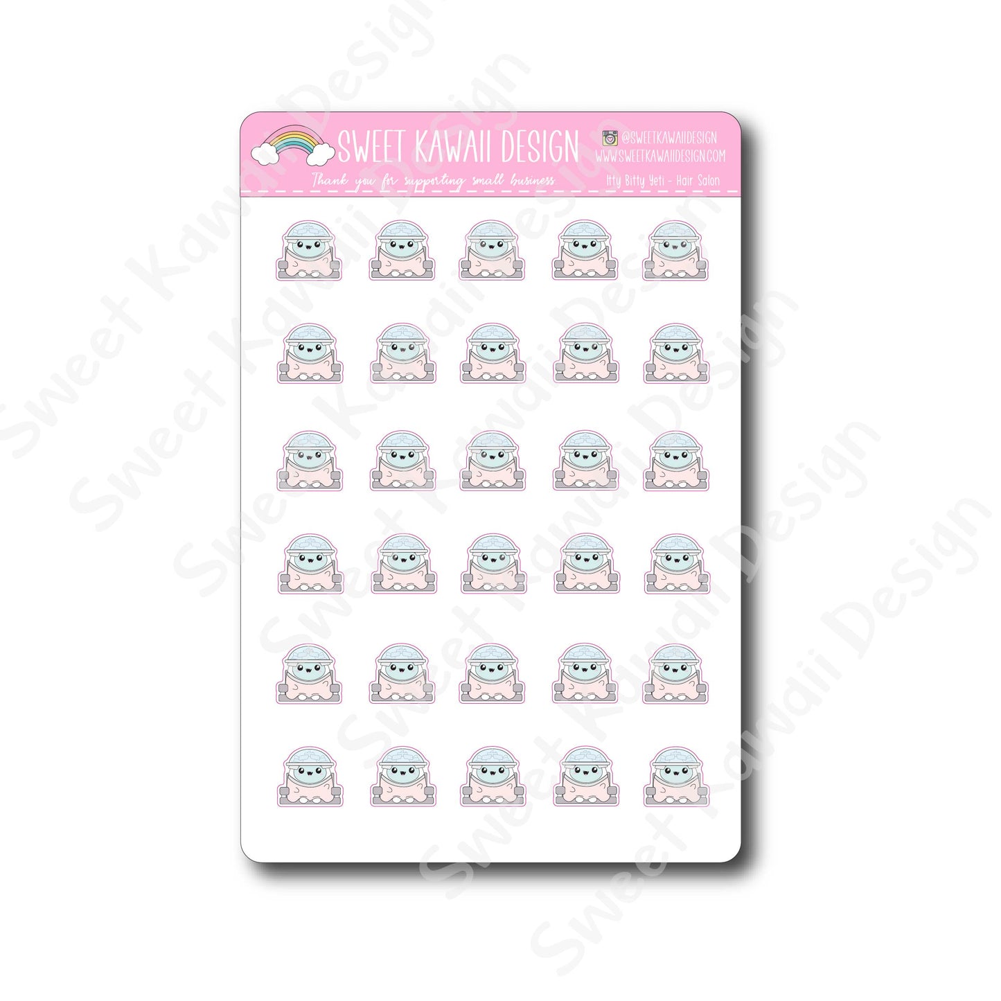 Kawaii Yeti  Stickers - Hair Salon