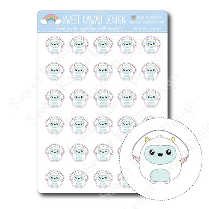 Kawaii Yeti (Frank) Stickers - Jump Rope