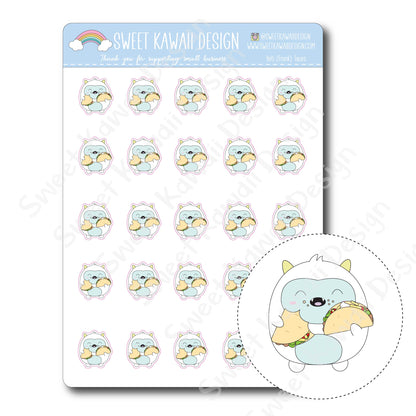 Kawaii Yeti Stickers - Tacos