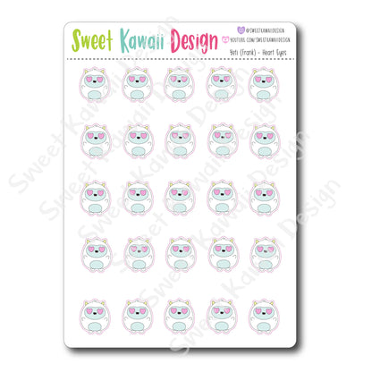 Kawaii Yeti Stickers - Heart Eyes