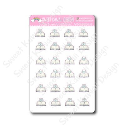 Kawaii Yeti (Frank) Stickers - Open Book