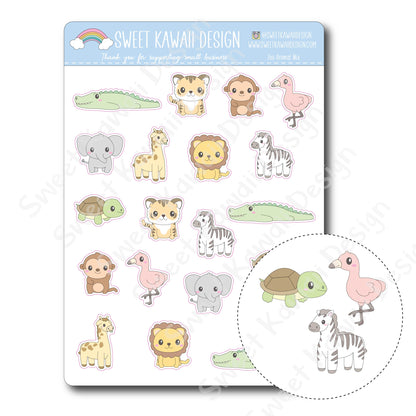 Kawaii Zoo Animal Mix Stickers