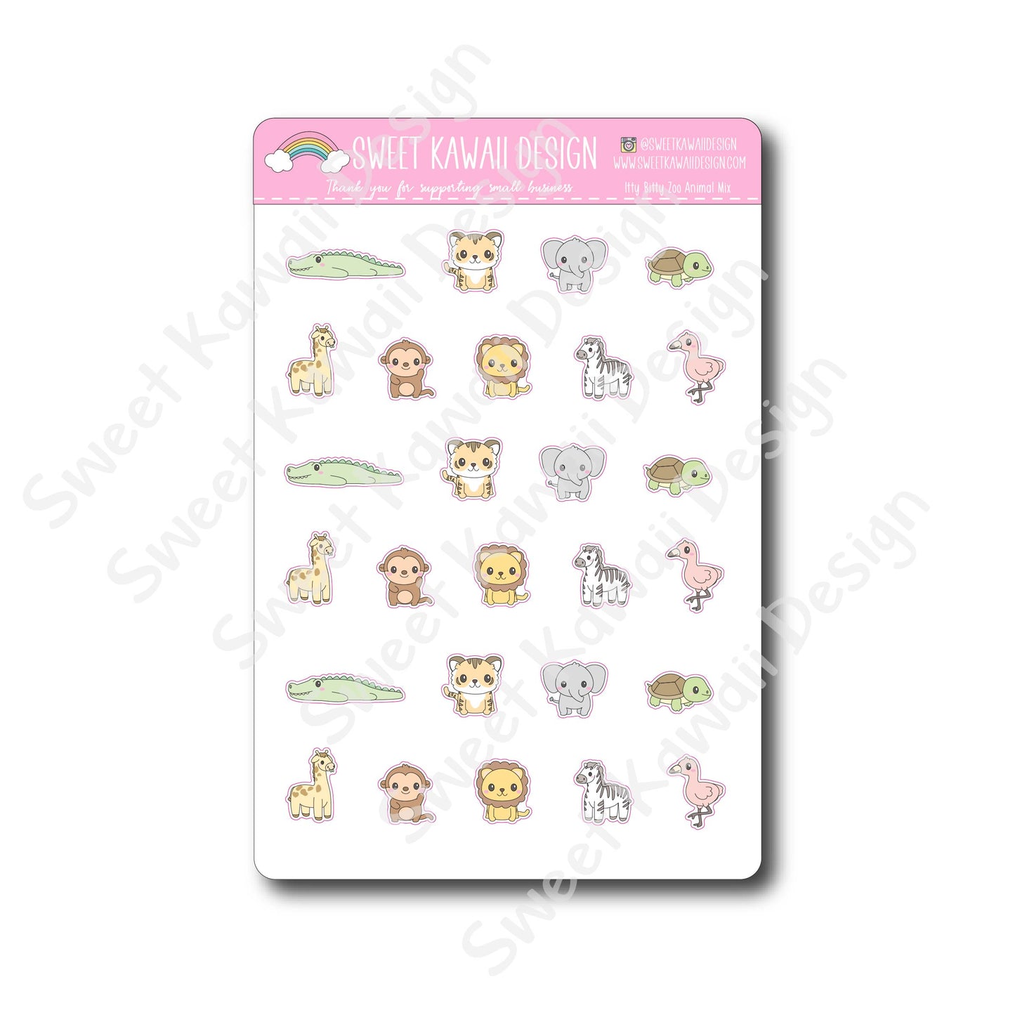 Kawaii Zoo Animal Mix Stickers