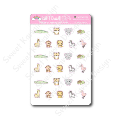 Kawaii Zoo Animal Mix Stickers