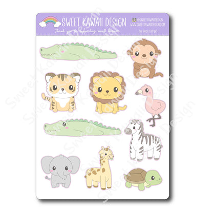 Kawaii Zoo Deco (Large) Stickers