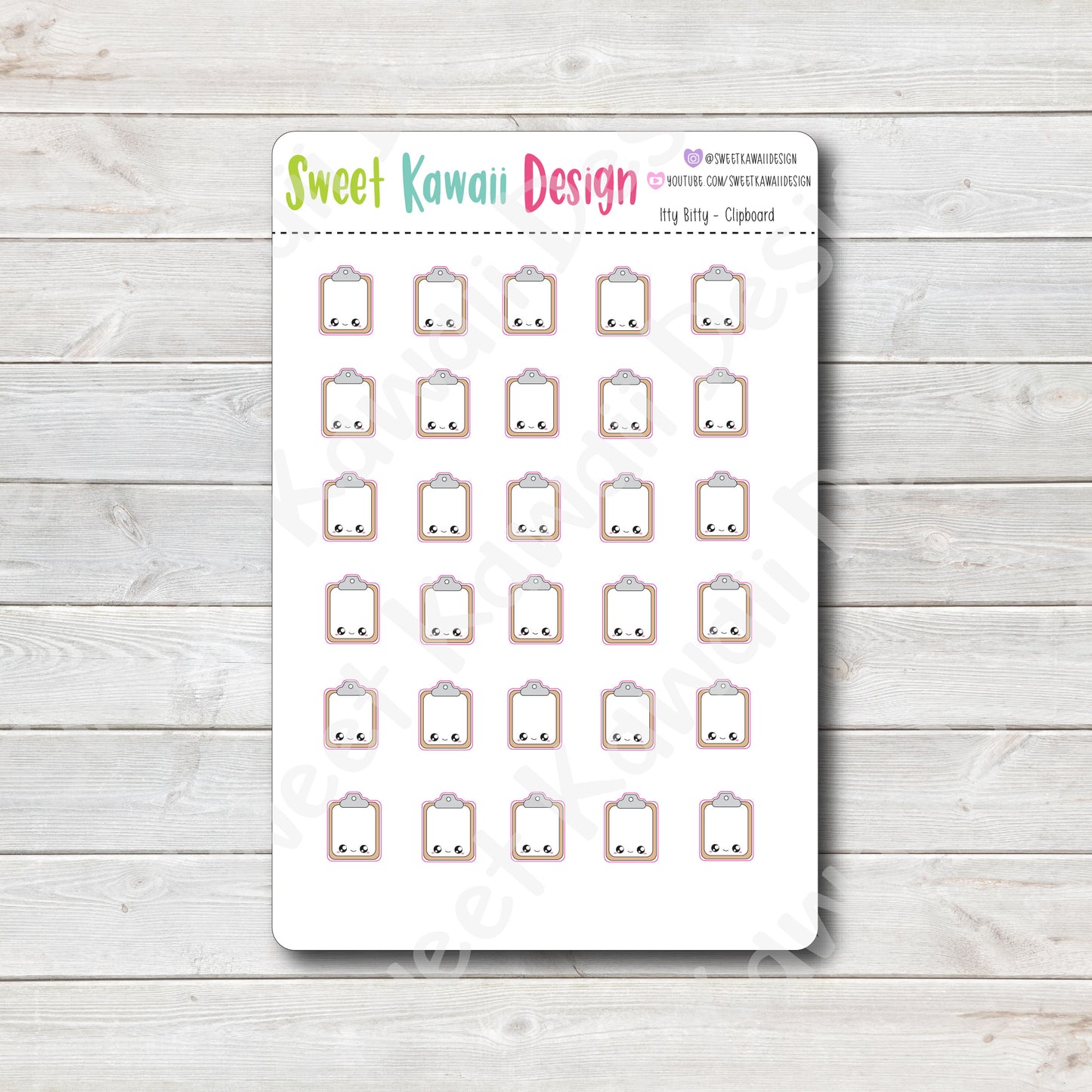 Kawaii Clipboard Stickers