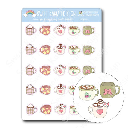 Kawaii Cozy Cups Stickers