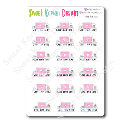 Kawaii Work From Home Stickers